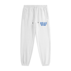 white,jogging pants,sweat pants,graphic joggers